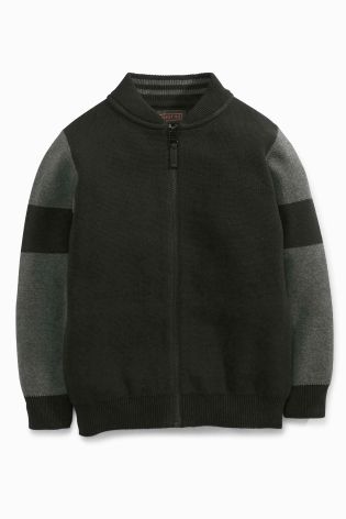 Black/Grey Knitted Bomber (3-16yrs)